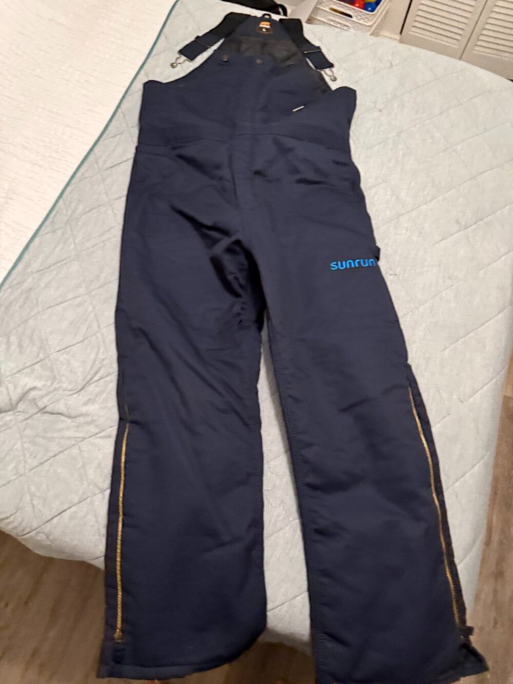Mens Berne insulated Work Bib Overalls Navy Sz L